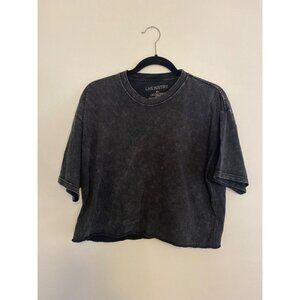 Chemistry Black Acid Wash Boxy Fit T-Shirt XL 100% Cotton Casual Crewneck